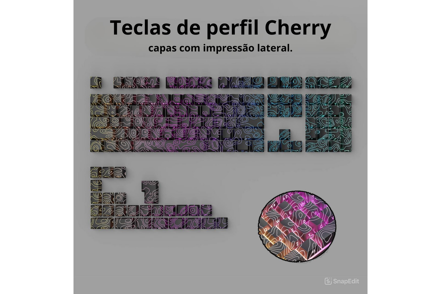 136 teclas topográficas v3 3.0 impressão lateral pbt keycap retroiluminado