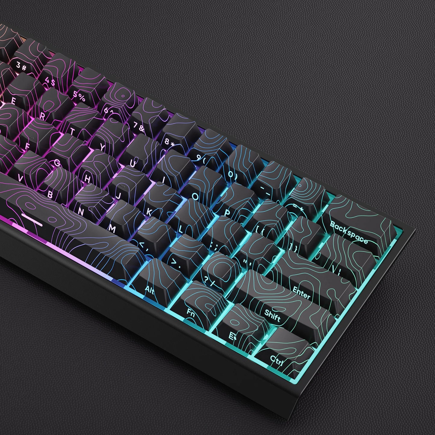 136 teclas topográficas v3 3.0 impressão lateral pbt keycap retroiluminado