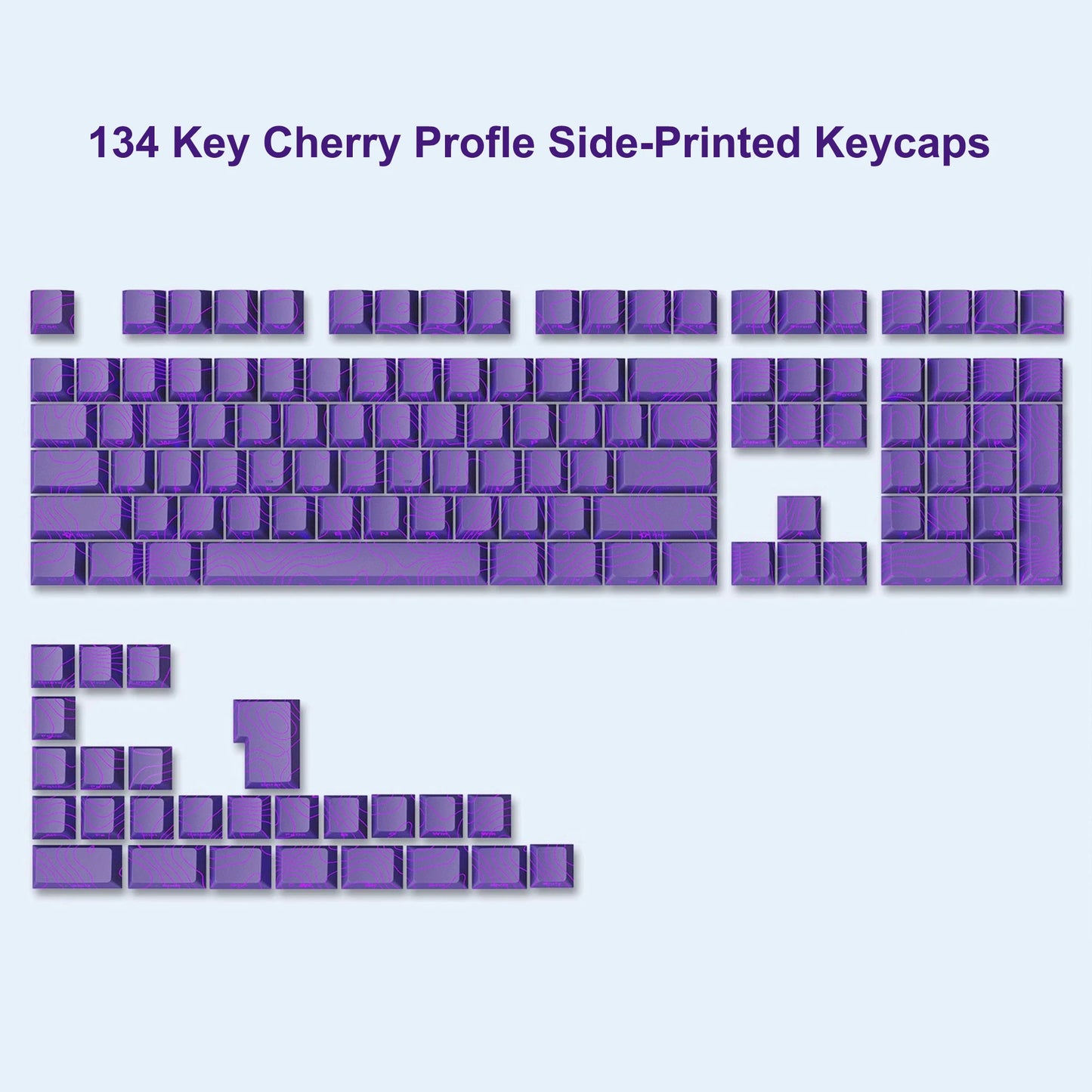 136 teclas topográficas v3 3.0 impressão lateral pbt keycap retroiluminado