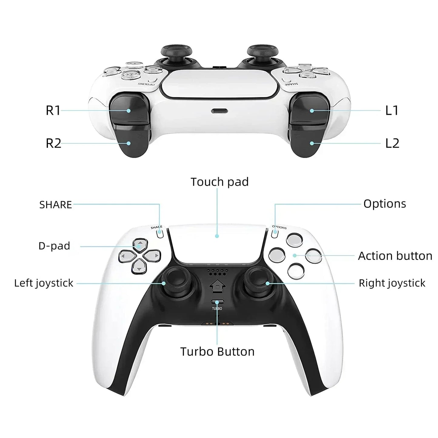 Joystick sem fio bluetooth ps4 controlador gamepad