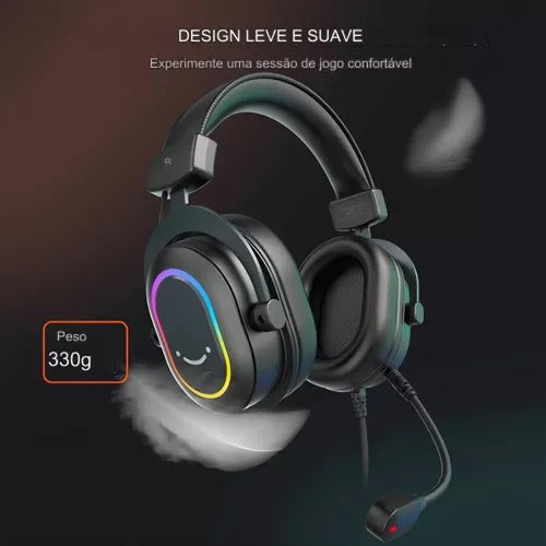 Fifine dinâmico rgb gaming headset com microfone