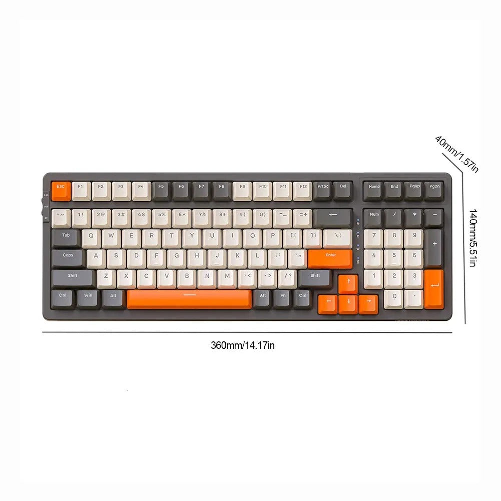 K8 100 teclas teclado mecânico sem fio