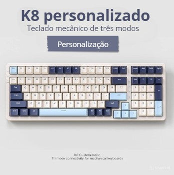 K8 100 teclas teclado mecânico sem fio